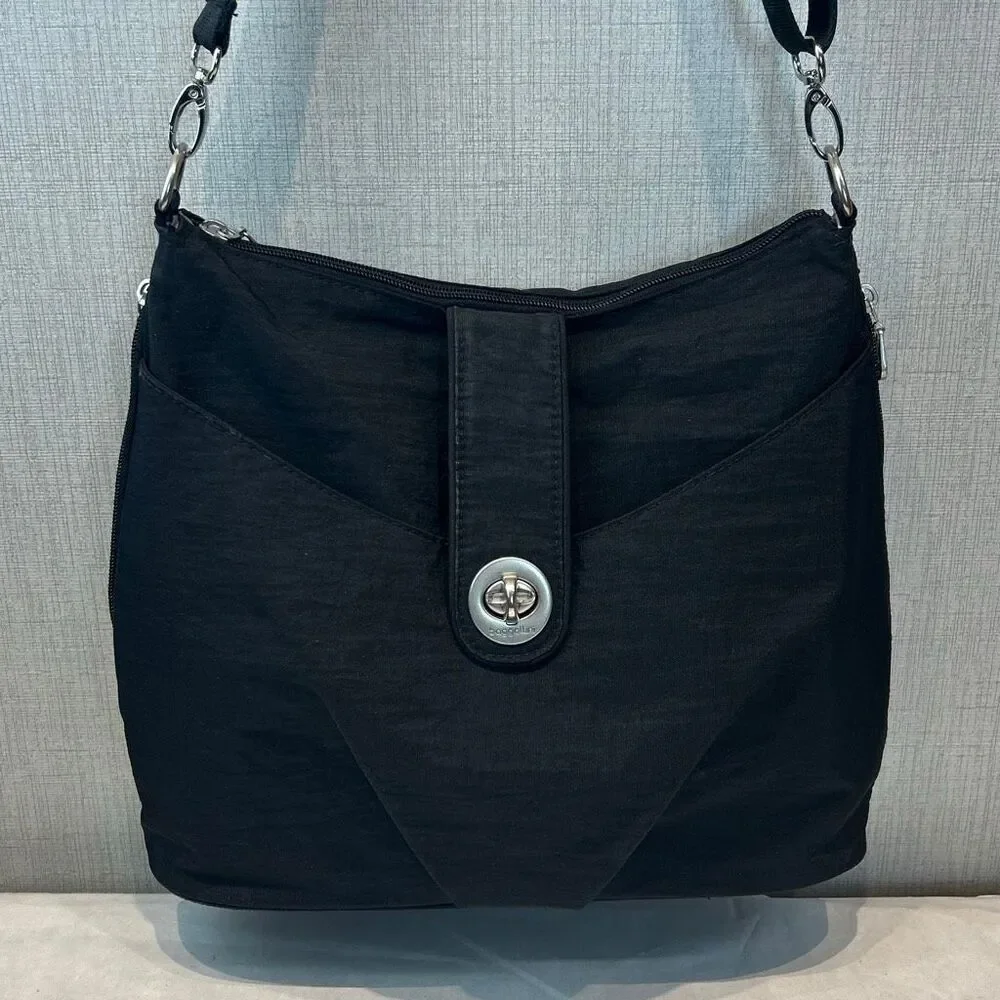 Baggallini Black Shoulder Bag Crossbody Purse Adjustable Strap